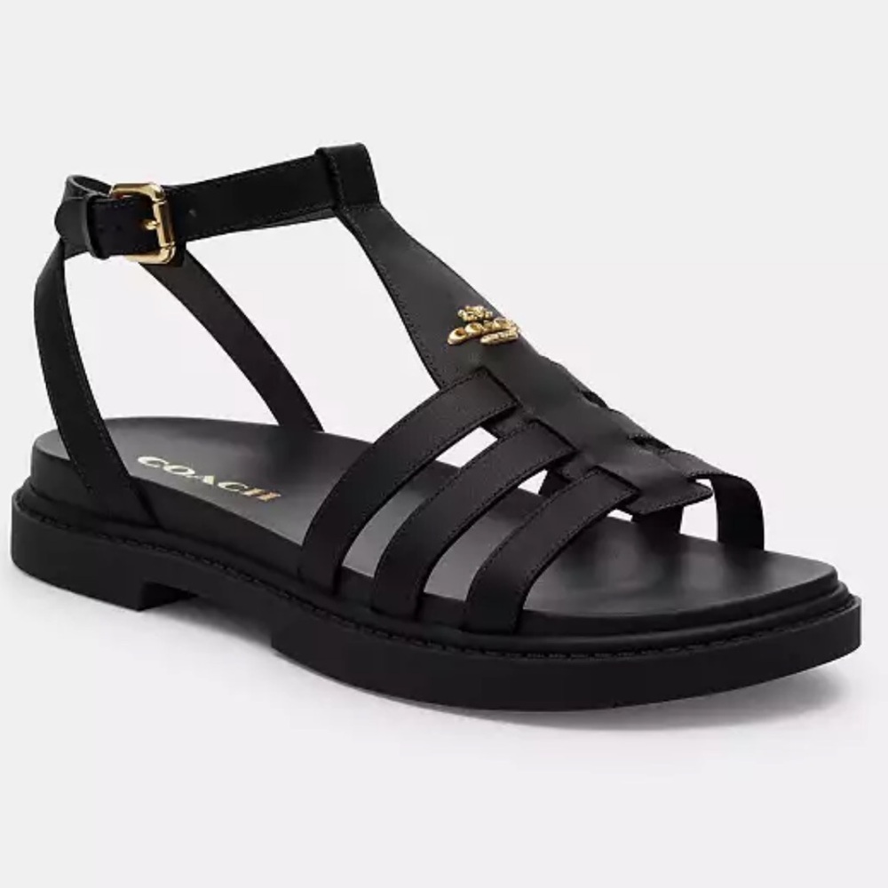 Coach 🖤 Black Franny Leather Gladiator Sandal - Picture 4 of 7